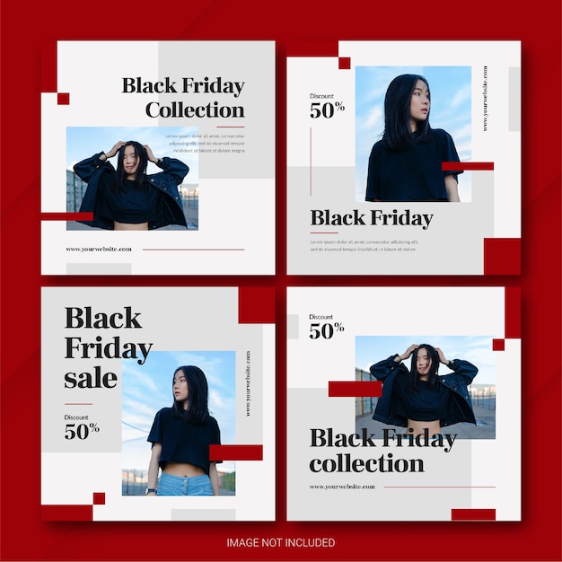 Il modello di bundle post instagram della campagna del black friday