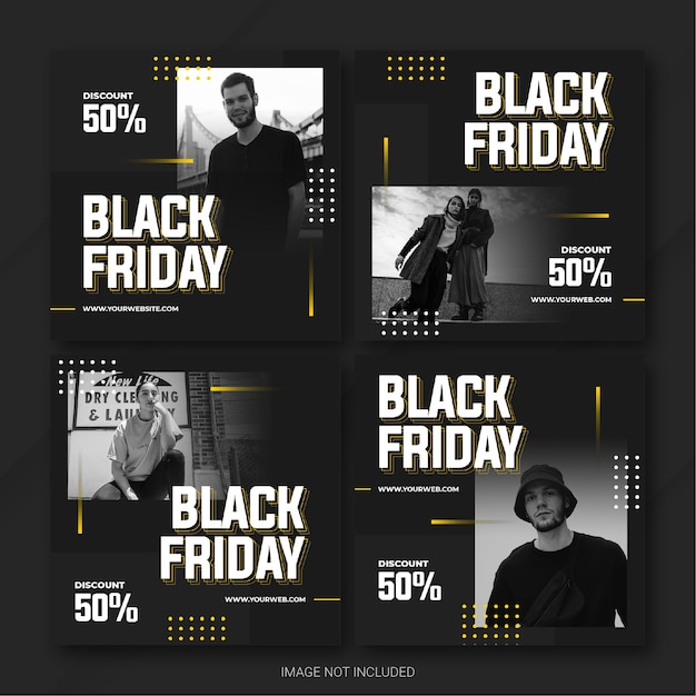 Il modello di bundle post instagram della campagna del black friday