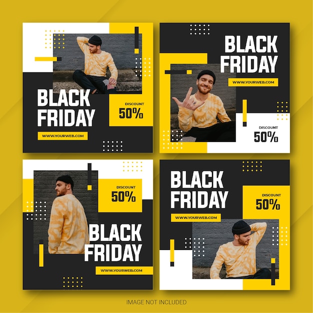 Il modello di bundle post instagram della campagna del black friday