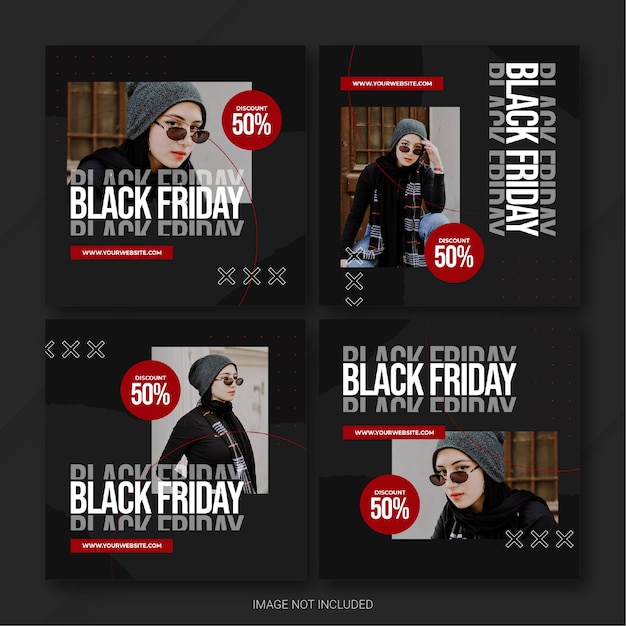 Black friday campaign instagram post bundle template