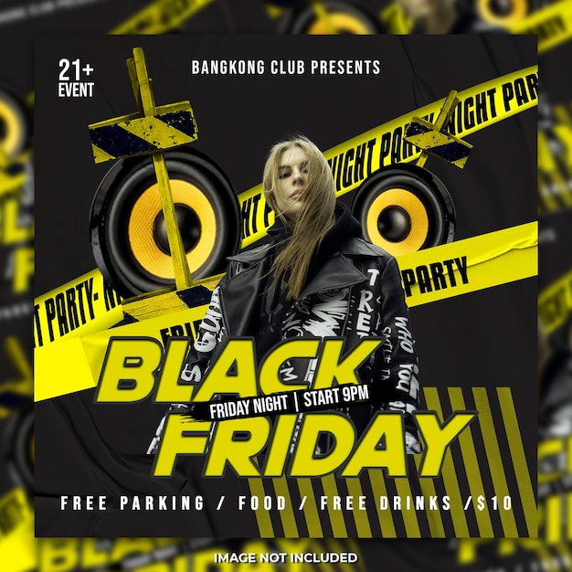 PSD black friday club dj party flyer