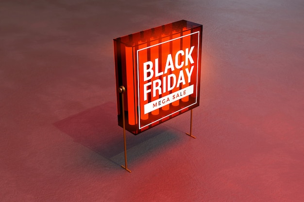 PSD black friday concept light box mockup