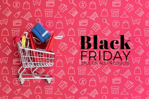 PSD black friday concept mock-up on plain background