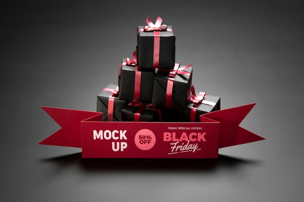 Black friday concept with mock-up