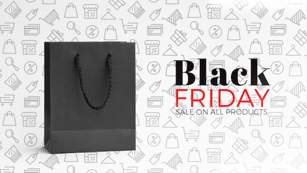 PSD black friday concept with plain background