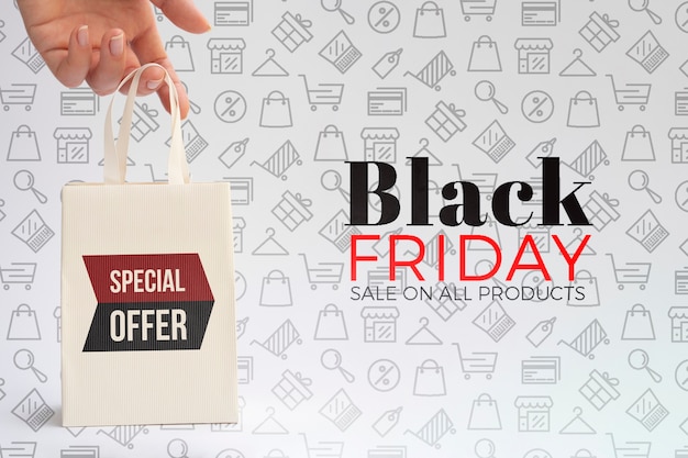 PSD black friday concept with plain background