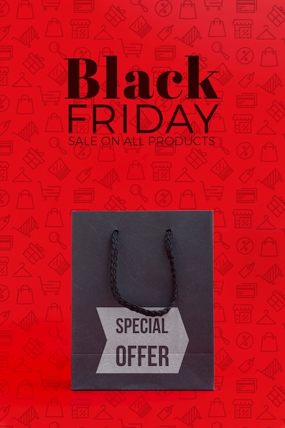 PSD black friday concept with red background