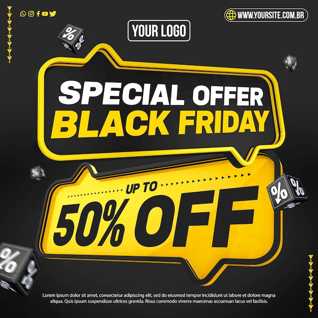 Black friday concept with up to 50 off