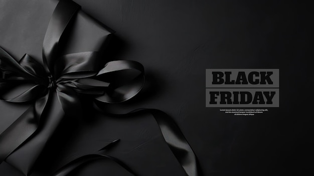 Black Friday-dagachtergrond met Black Gift-ornamenten