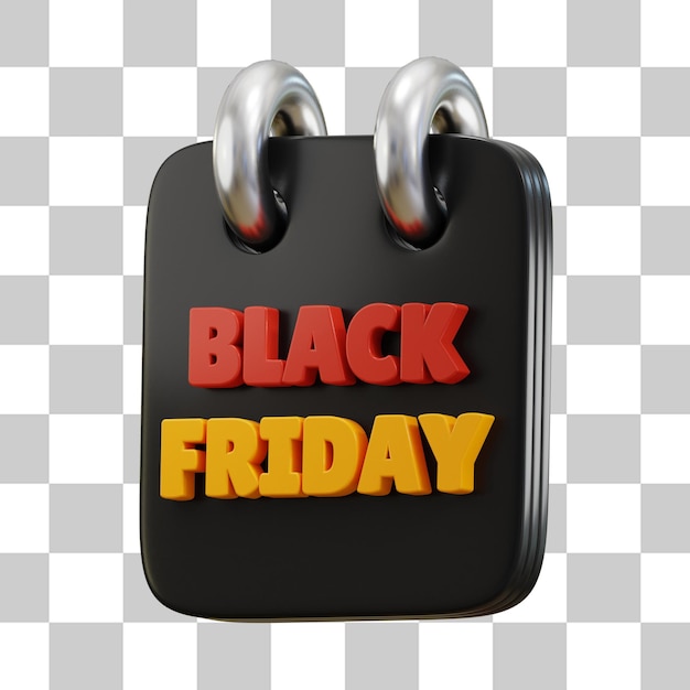 PSD black friday date illustrazioni 3d