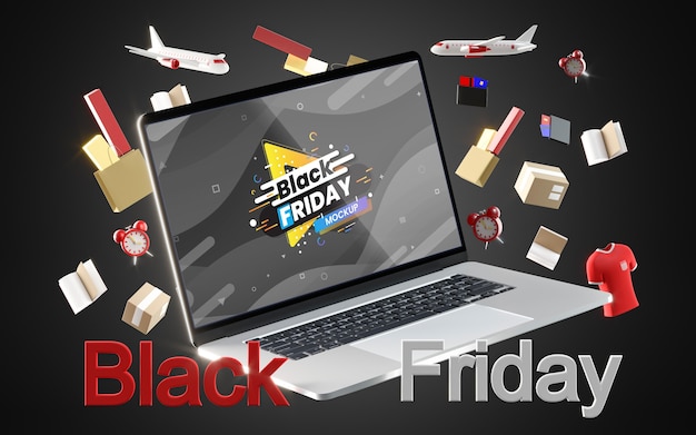 Black friday digital sales on black background