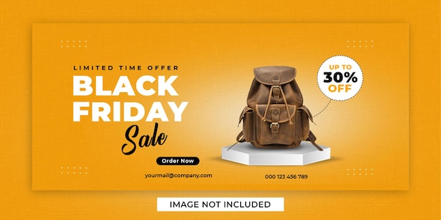 PSD design della copertina di facebook per la vendita scontata del black friday