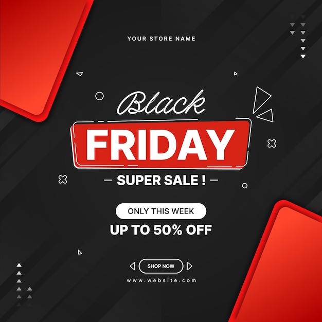 PSD black friday discount sale social media post template