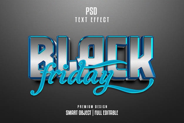 PSD black friday editable 3d text effect template psd