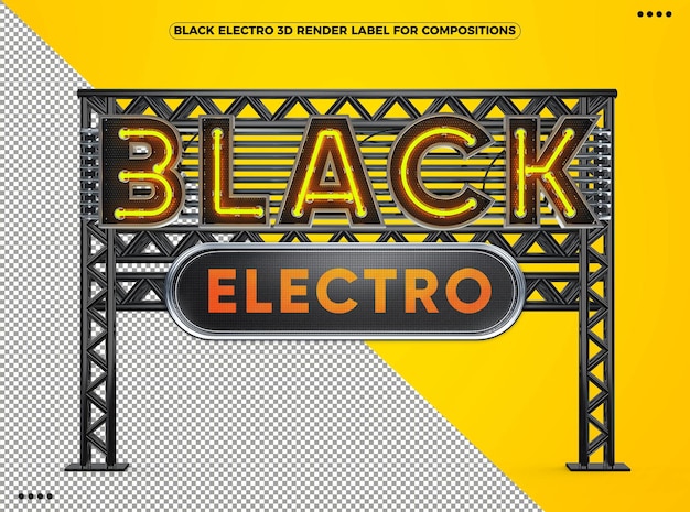 Black friday electro 3d-display voor composities