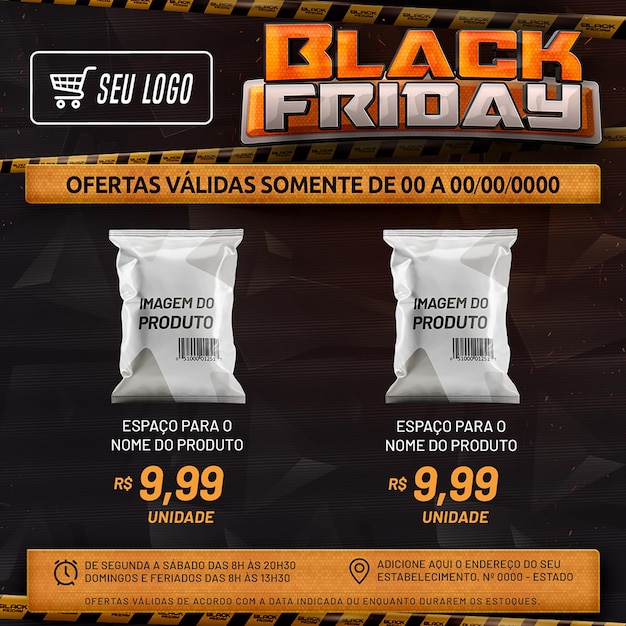 PSD black friday encarte de ofertas black friday social media