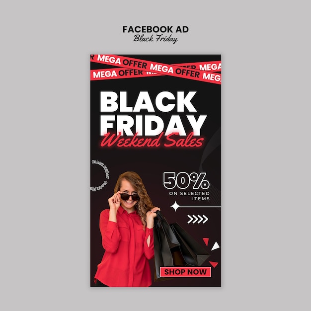 black friday facebook ad template design