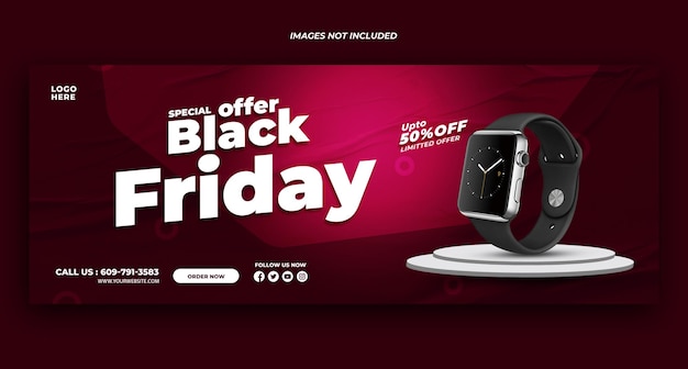 PSD modello di design per la copertina di facebook del black friday gratuito