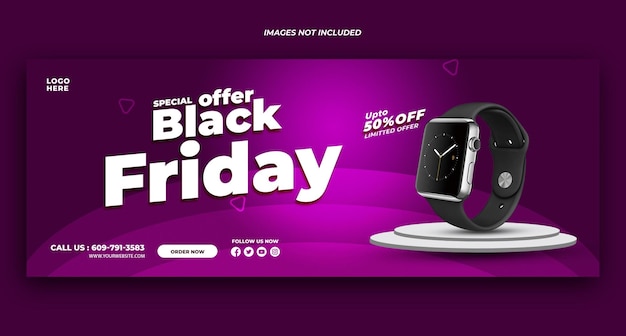 Black friday facebook cover ontwerpsjabloon gratis