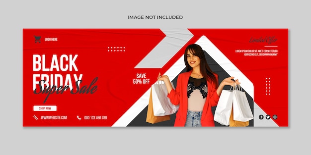 Black friday facebook cover social media and web banner template