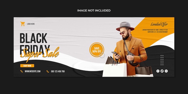 Black friday facebook cover social media and web banner template