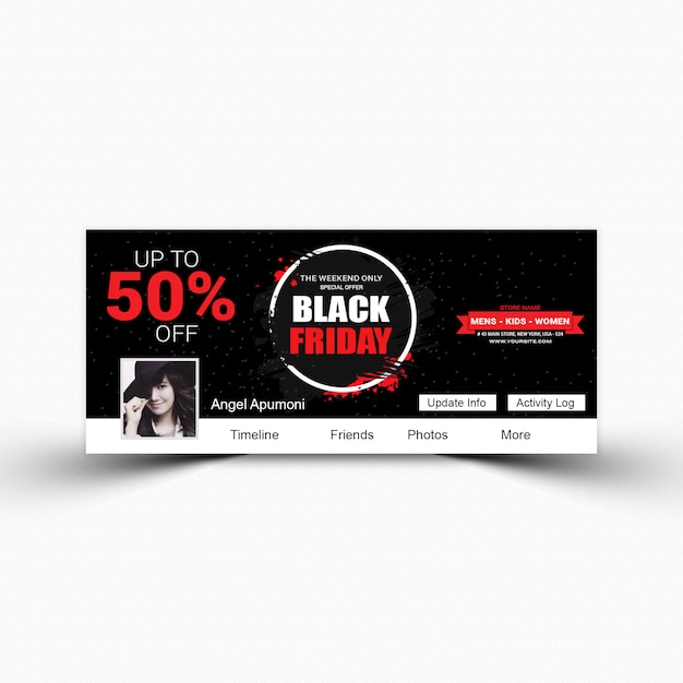 PSD modello di copertina facebook di black friday