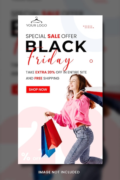 PSD modello di banner di moda del black friday