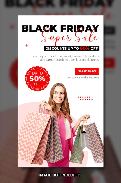 PSD modello di banner di moda del black friday