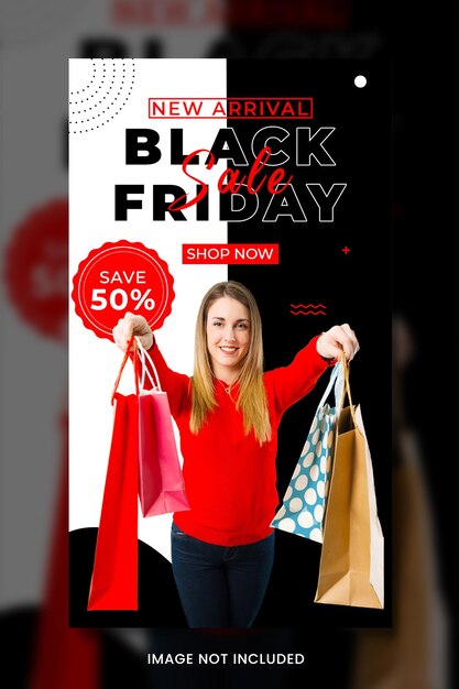 PSD modello di banner di moda del black friday