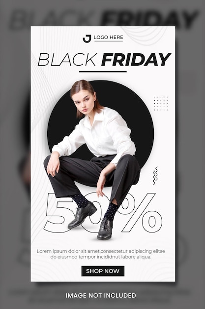 PSD modello di banner di moda del black friday