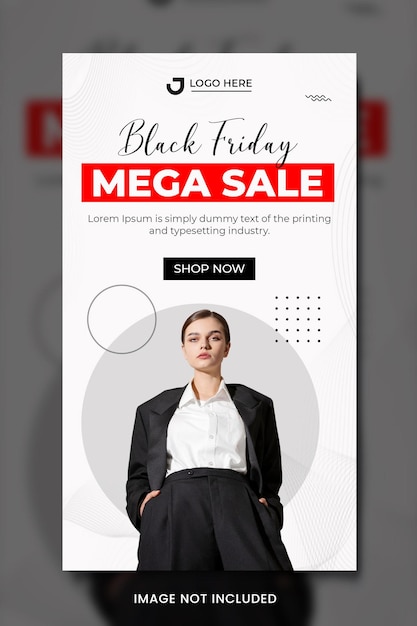 PSD modello di banner di moda del black friday