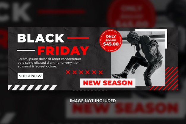 PSD black friday fashion cover facebook banner