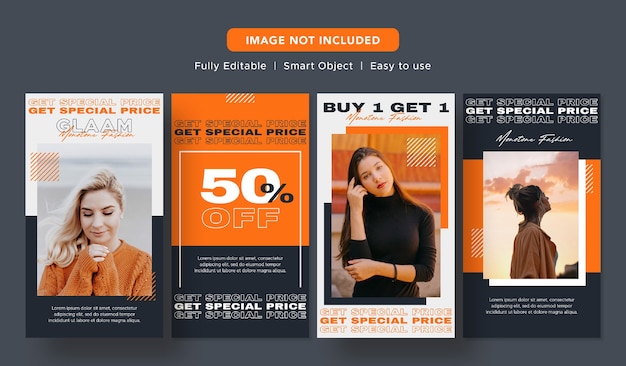 PSD black friday fashion discount social media promo banner design instagram post template