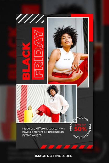 PSD modello di vendita di moda del black friday