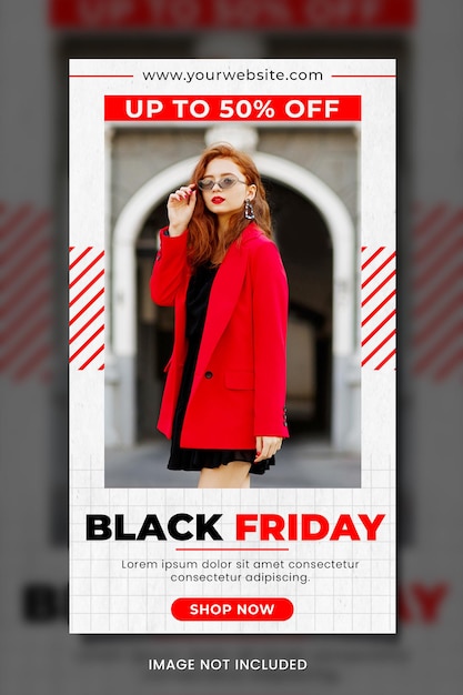 PSD modello di vendita di moda del black friday