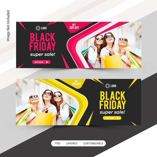 PSD black friday fashion sale web banner