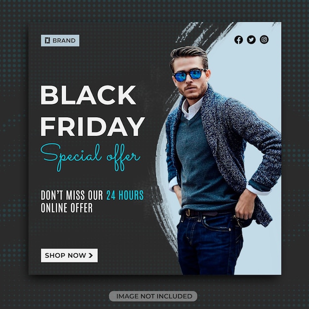 Black friday fashion shopping vendita social media design o storie di instagram