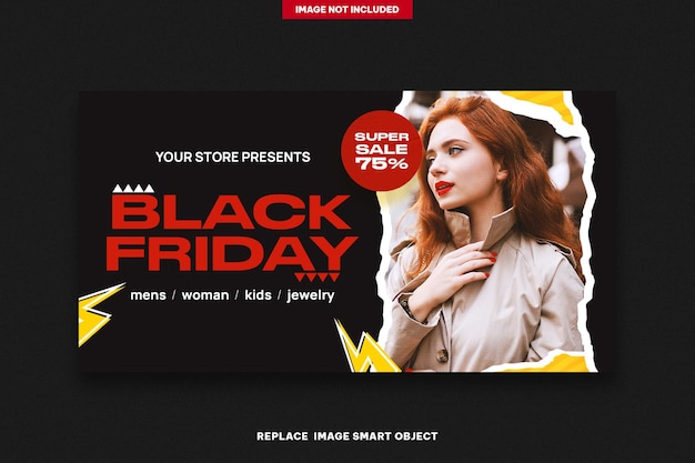 PSD black friday fb newsfeed banner