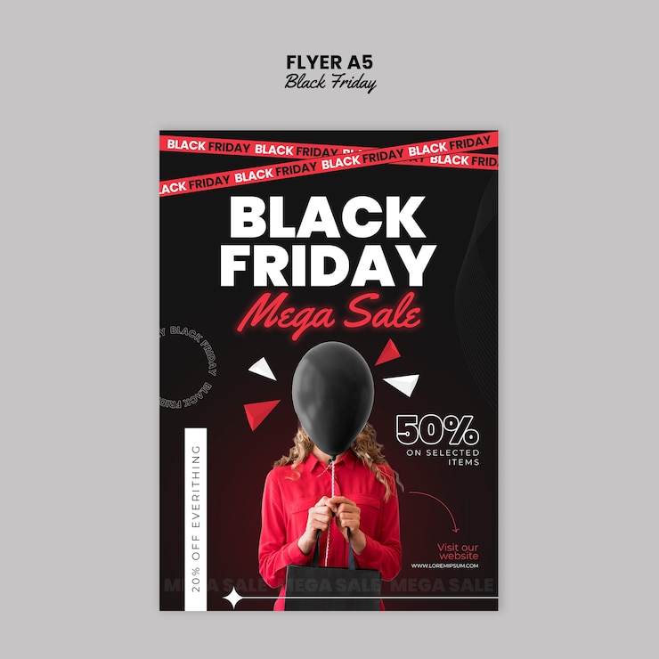 PSD black friday flyer sjabloon ontwerp