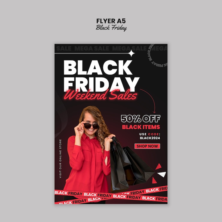 PSD black friday flyer sjabloon ontwerp