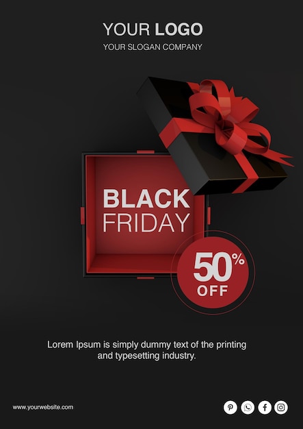 PSD black friday flyer verkoop sjabloon