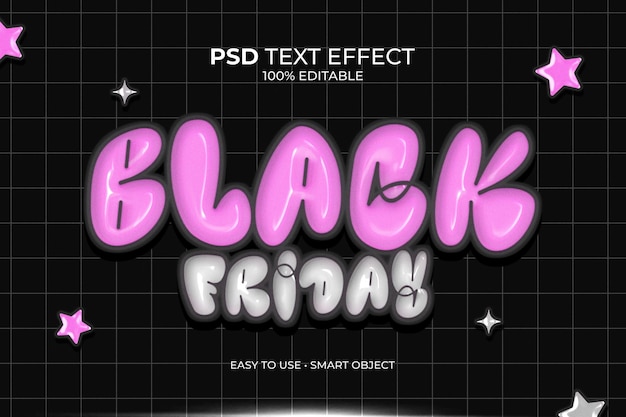 PSD effetto testo in lamina del black friday