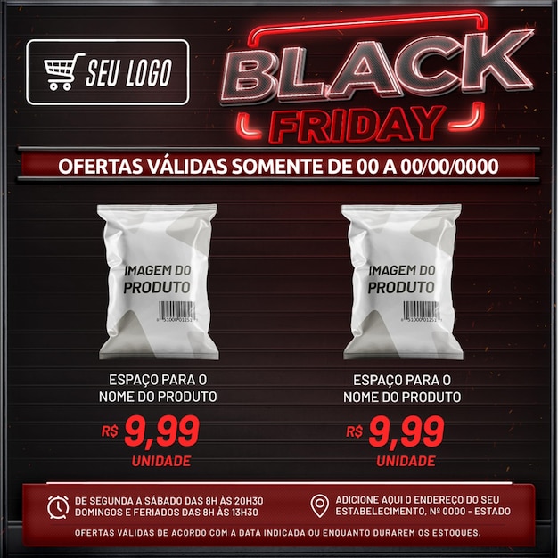 Premium PSD Black friday folheto de ofertas black week encarte de ofertas