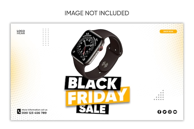 Black friday horloge verkoop sociale media postontwerp