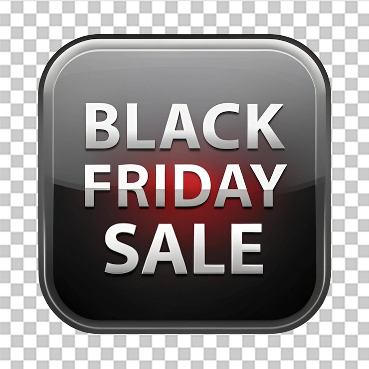PSD black friday icon isolated on transparent background