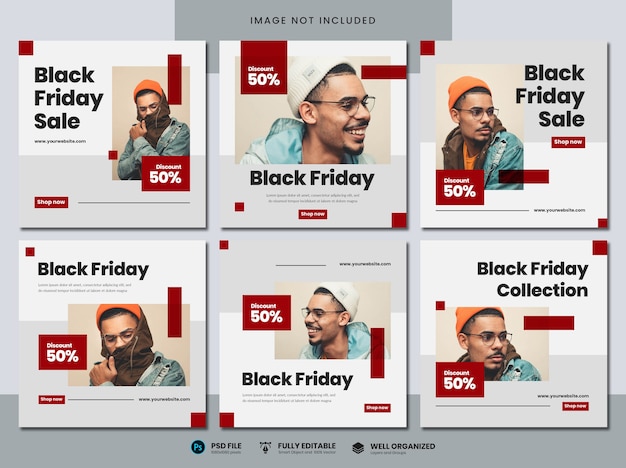 PSD modello di post instagram del black friday