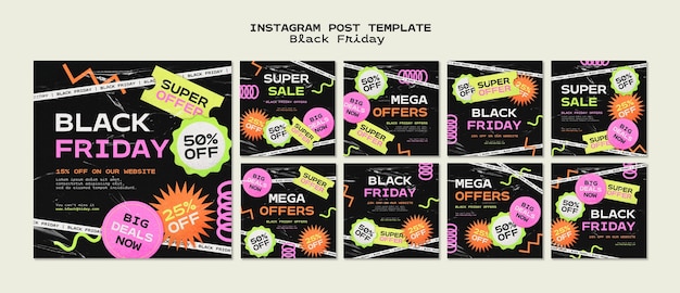 PSD black friday instagram posts collection