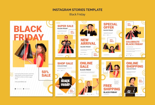 Modello di storie di instagram venerdì nero