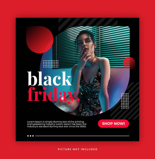 Black friday instagram story tempalte con colore rosso scuro