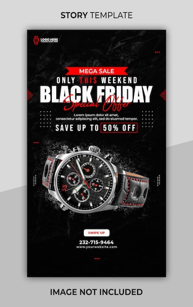 PSD modello di storia di instagram del black friday